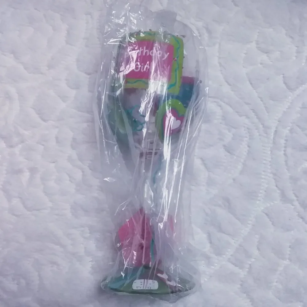 Lolita Wine Glass Birthday Girl Too Cocktail Recipe Hand Painted Green Pink New